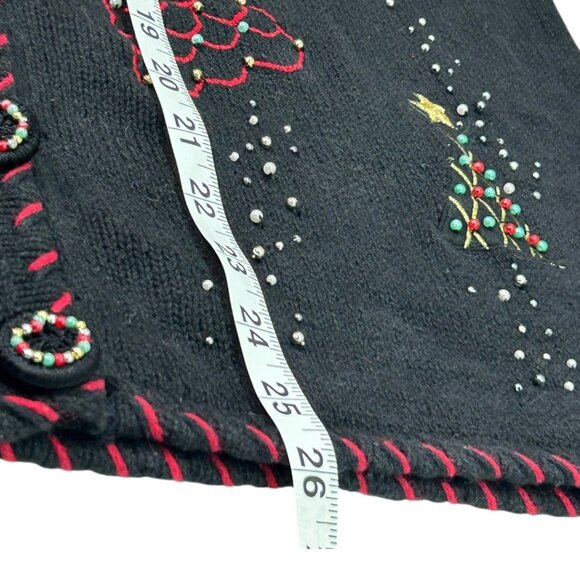 Vintage Studio Fa La La Sweater Vest Cardigan Christmas Tree Embroidery Size 2X - Picture 4 of 5